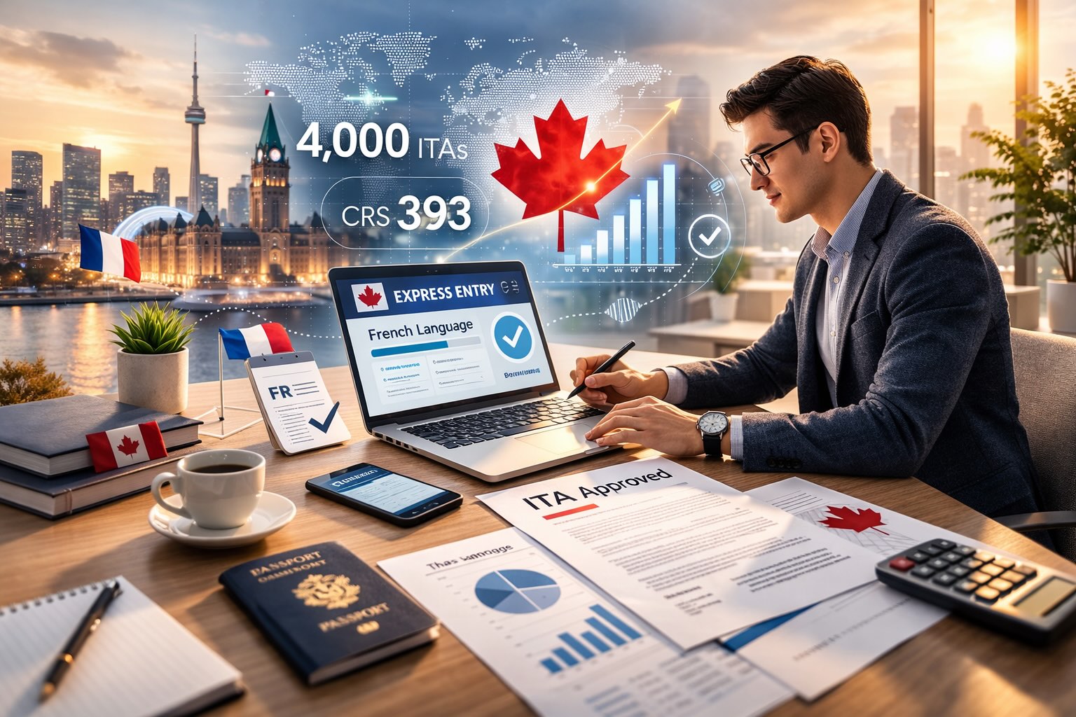 加拿大快速通道最新法语类别抽选发出4,000份邀请，最低分降至393分