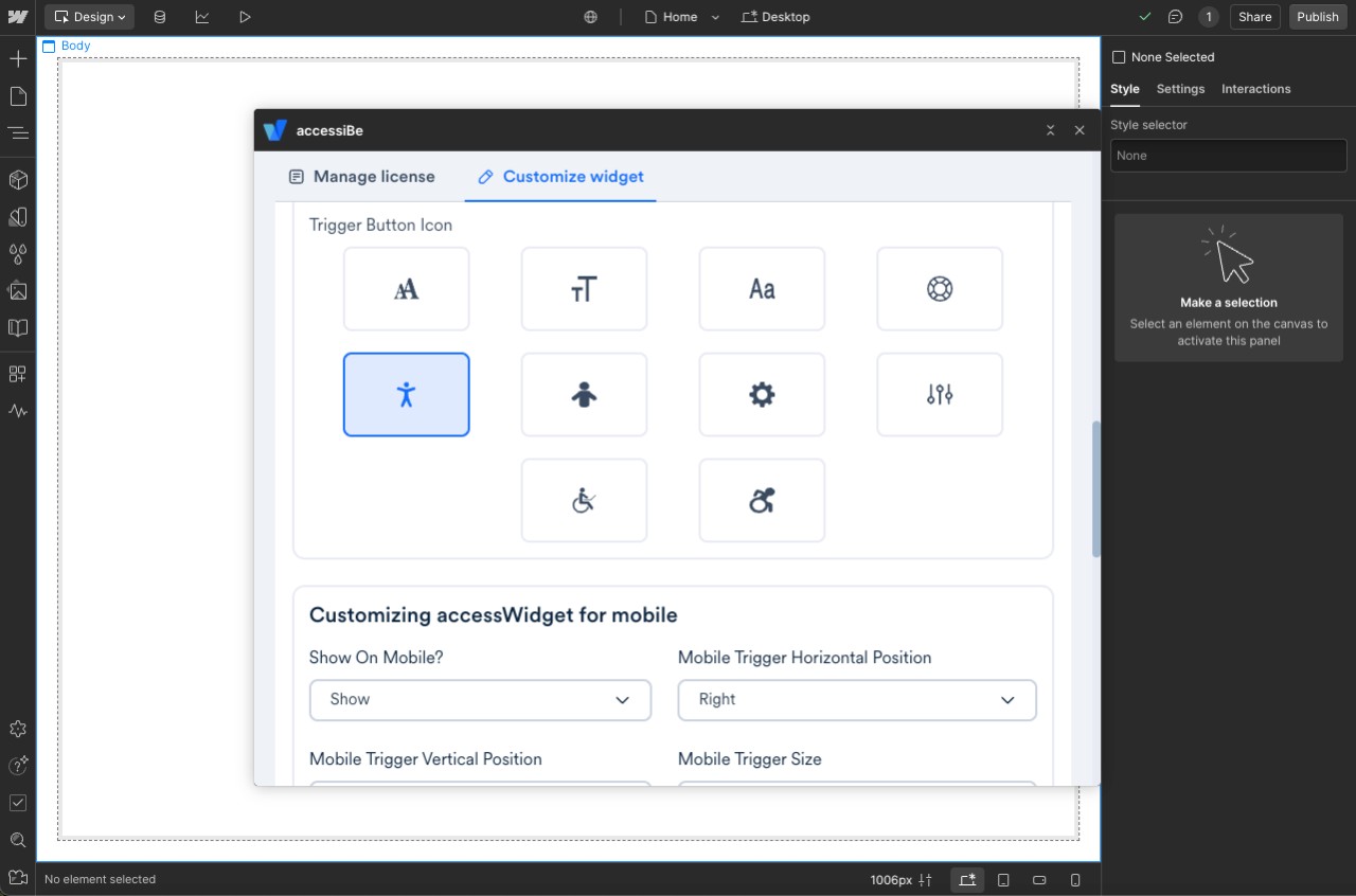 customize widget appearance