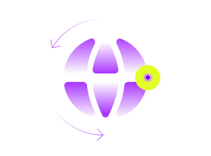 An image of a purple and yellow globe in Xurrents brand