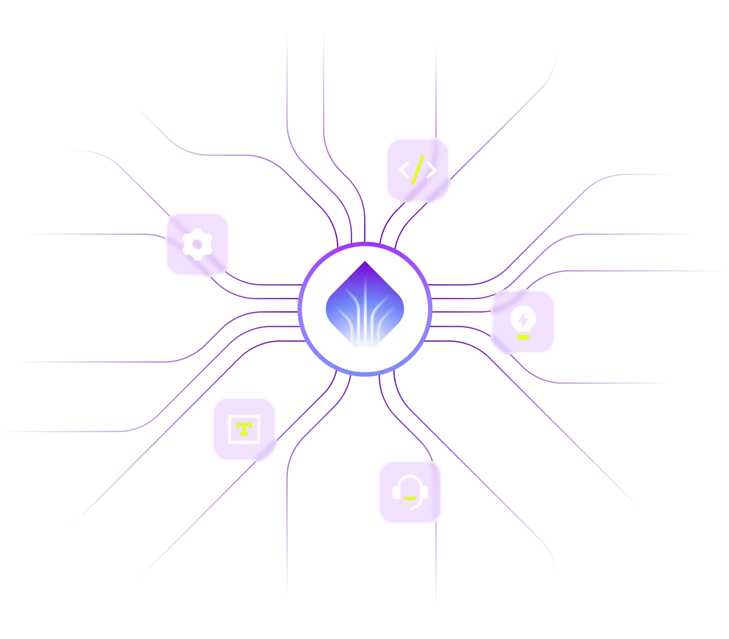 Sera AI logo with floating purple bubbles