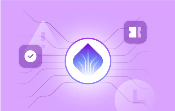 Sera AI logo on purple background with circuitry lines