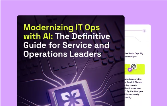 a pdf cover showing the words "Modernizing IT Ops with AI"
