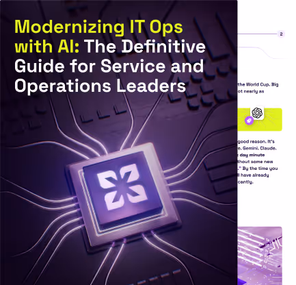 PDF cover that says "Modernizing IT Ops with AI"
