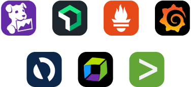 Logos of IT monitoring platforms