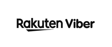 black rakuten viber logo on transparent background
