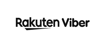 black rakuten viber logo on transparent background
