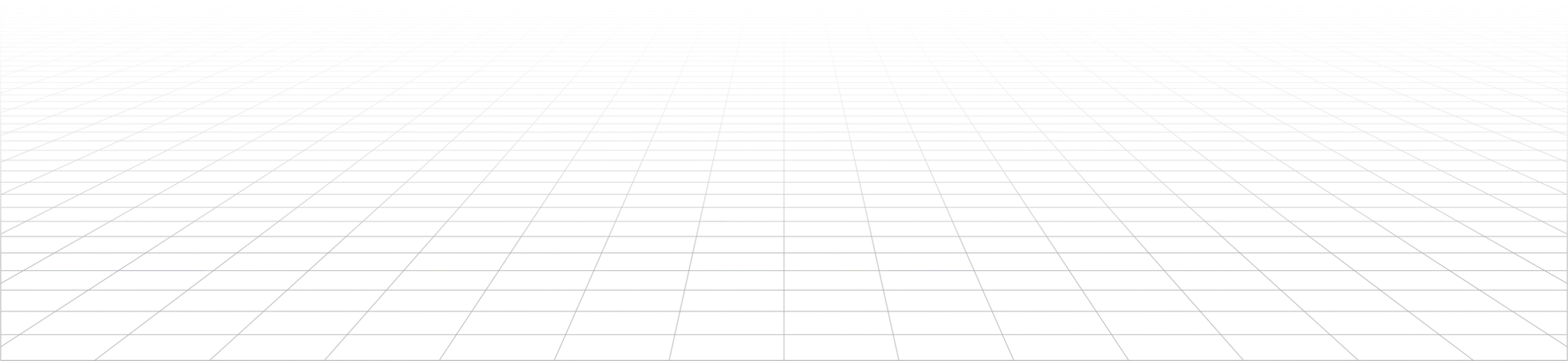 White background with a 3D perspective grid of thin light gray lines receding toward a vanishing point, used as a...