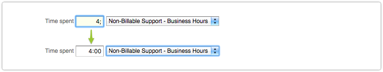 Time spent field with semicolon