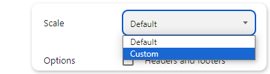 Print options gantt