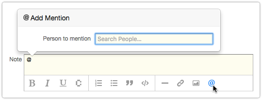 Activating the mention option