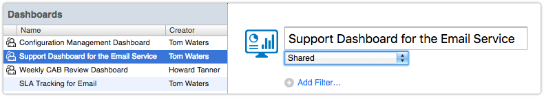 Sharing a dashboard