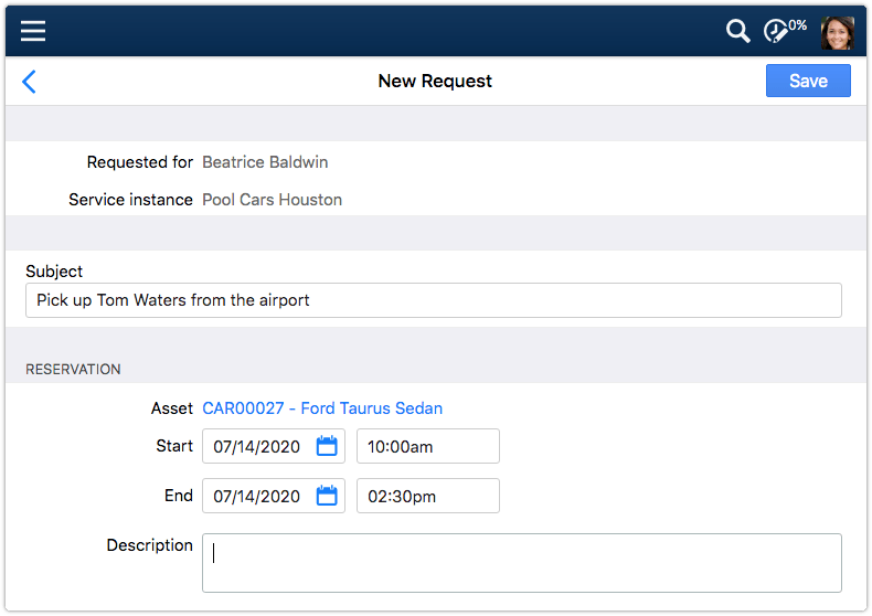 Finalizing a reservation