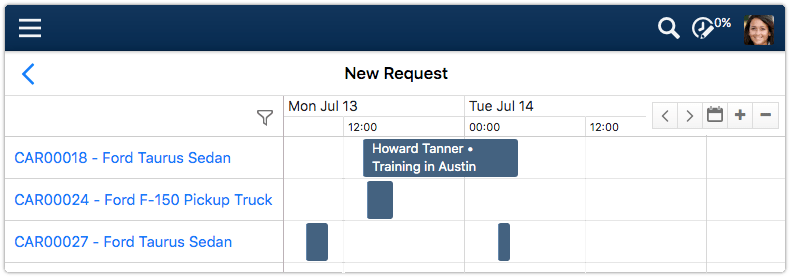 Reservations calendar showing available slots