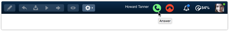 4me toolbar icons for incoming call