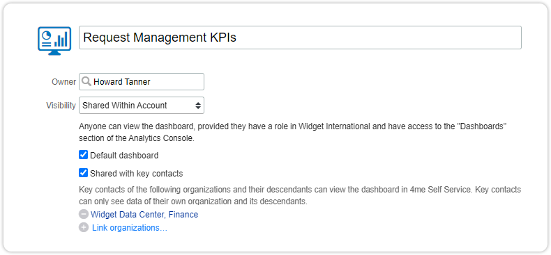 Edit dashboard sharing key contacts