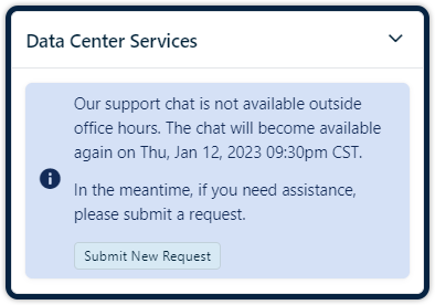 Support chat business hours