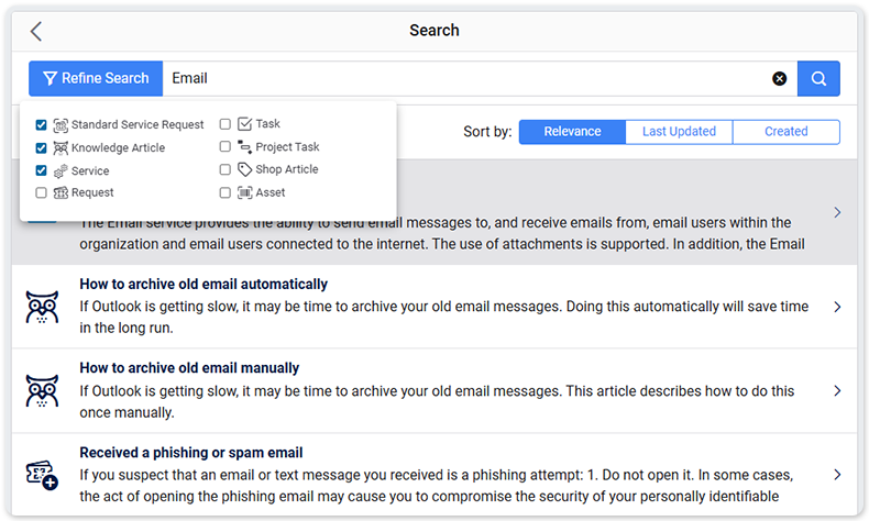 Refine search