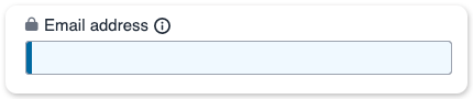 An email address button with the email address button highlighted