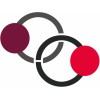A red and black logo for a company