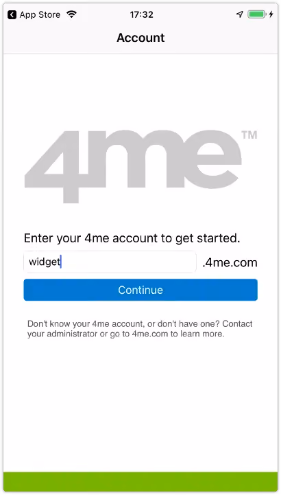 Enter your 4me account to get started