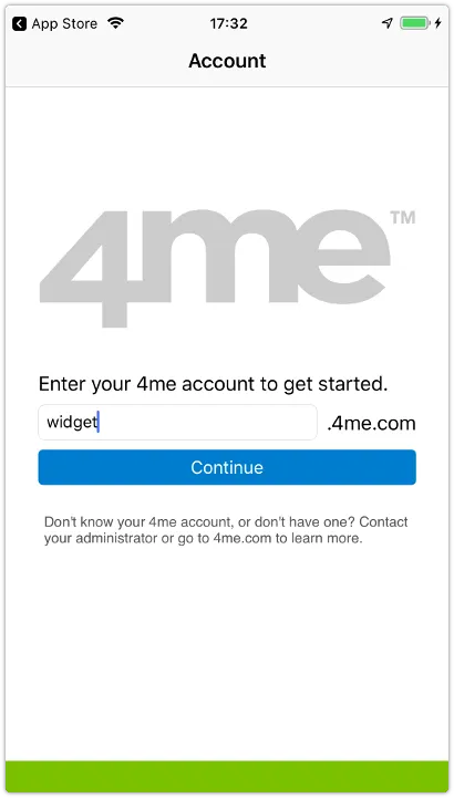 Enter your 4me account to get started