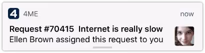 4me push notification