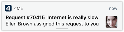 4me push notification