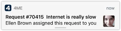 4me push notification