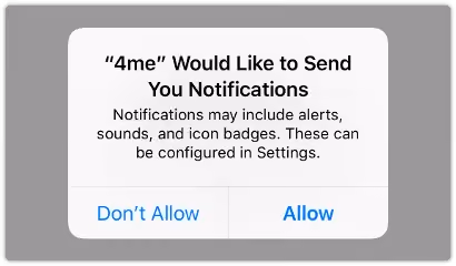 4me would like to send you notifications