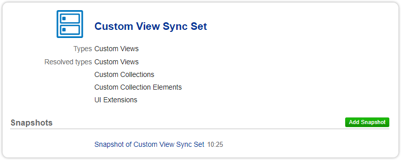 A screenshot of the custom view style set
