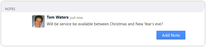 Self Service add note