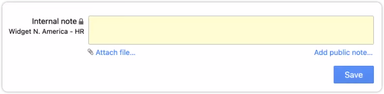 Self Service add internal note