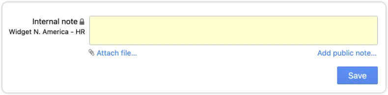 Self Service add internal note
