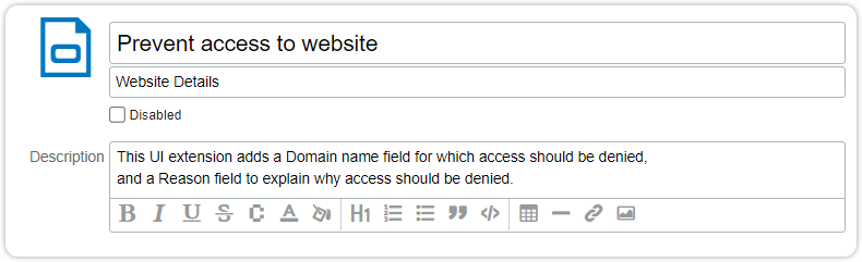 Ui extension description