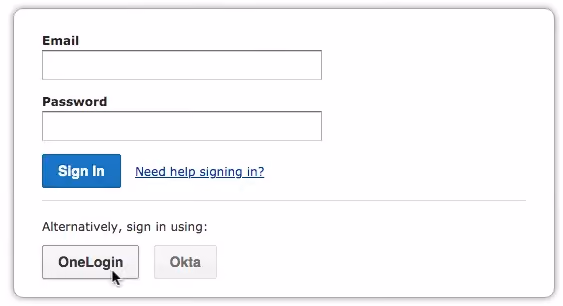 4me login page with multiple single sign-on (SSO) options