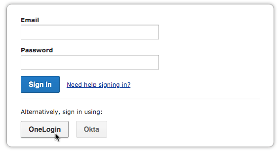 4me login page with multiple single sign-on (SSO) options
