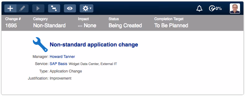 Change in status Being Created