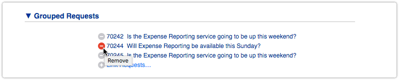 Removing a request from a group