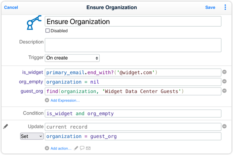 Automation rule person