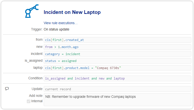 Automation rule ci created at