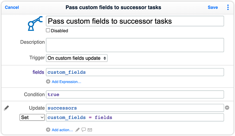 Bulk copy custom fields