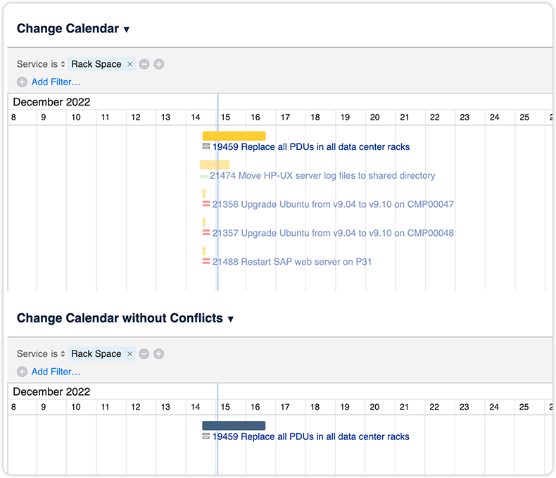 Change calendar no conflicts