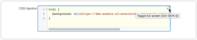 Toggle full screen code editor