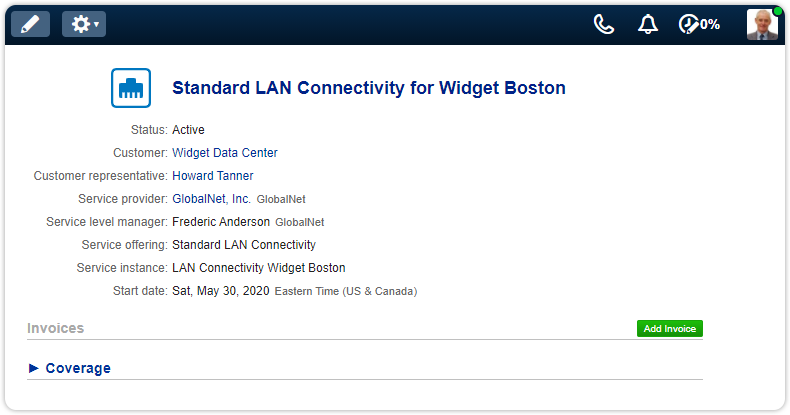 Create invoice from sla