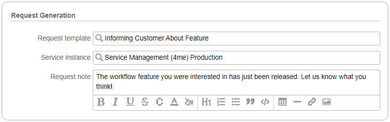 Request generation note