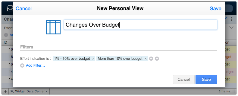 Set name for personal view