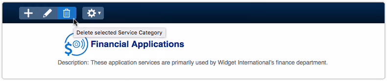 Delete the selected service category