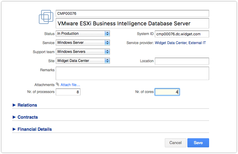 CI record - virtual machine