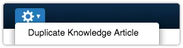 Duplicate knowledge article