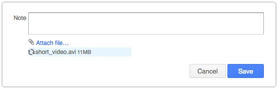 File attachment upload